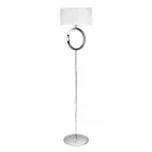 Lampada da terra in acciaio con paralume bianco Hmax 149,5cm Moon Viadurini