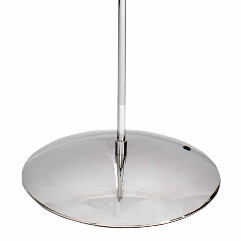 Lampada da terra in acciaio con paralume bianco Hmax 149,5cm Moon Viadurini