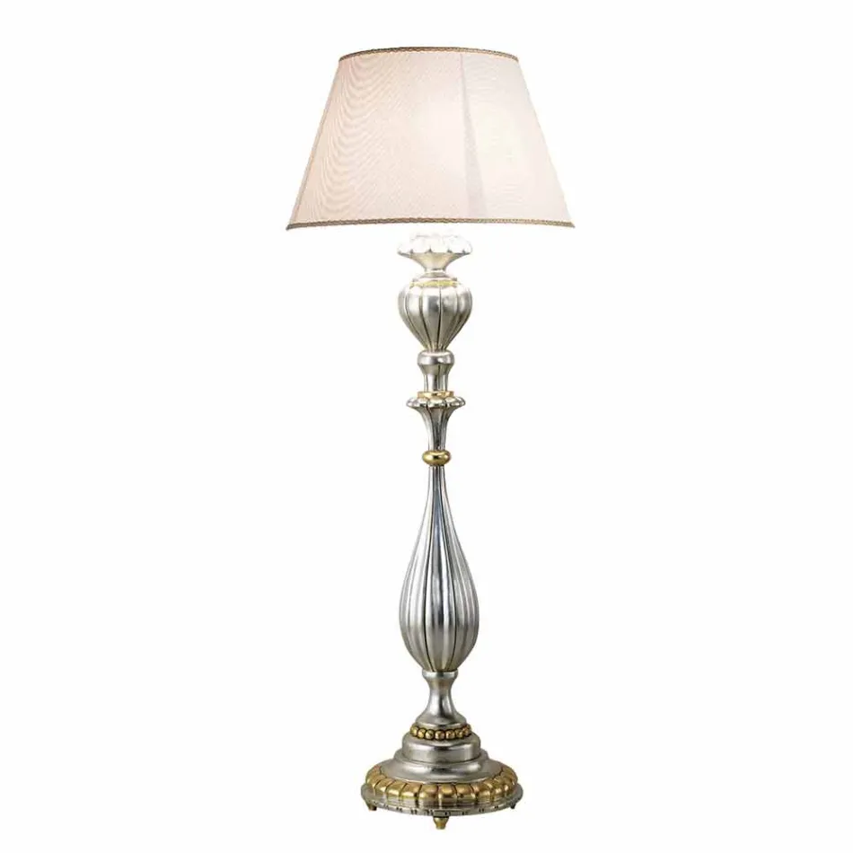 Lampada da terra in legno prodotta a mano in italia Rocco Viadurini
