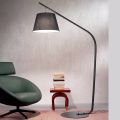 Lampada da Terra in Metallo con Paralume Rivestito in Tessuto - Rivella