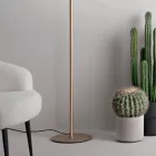 Lampada da Terra in Metallo e Vetro Decorato a Righe Concentriche - Bagolaro Viadurini