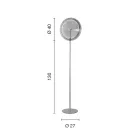 Lampada da Terra in Metallo e Vetro Decorato a Righe Concentriche - Bagolaro Viadurini