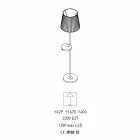 Lampada da Terra in Metallo Nero e Rattan con Mensola Made in Italy - Livia Viadurini