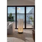 Lampada da Terra Led in Tecnopolimero Grigio e Bacchette in Pvc Bianco - Tatto Viadurini