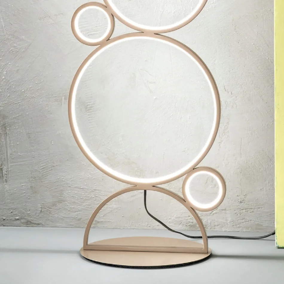 Lampada da Terra LED Moderna in Metallo Verniciato Oro o Argento - Punto Viadurini