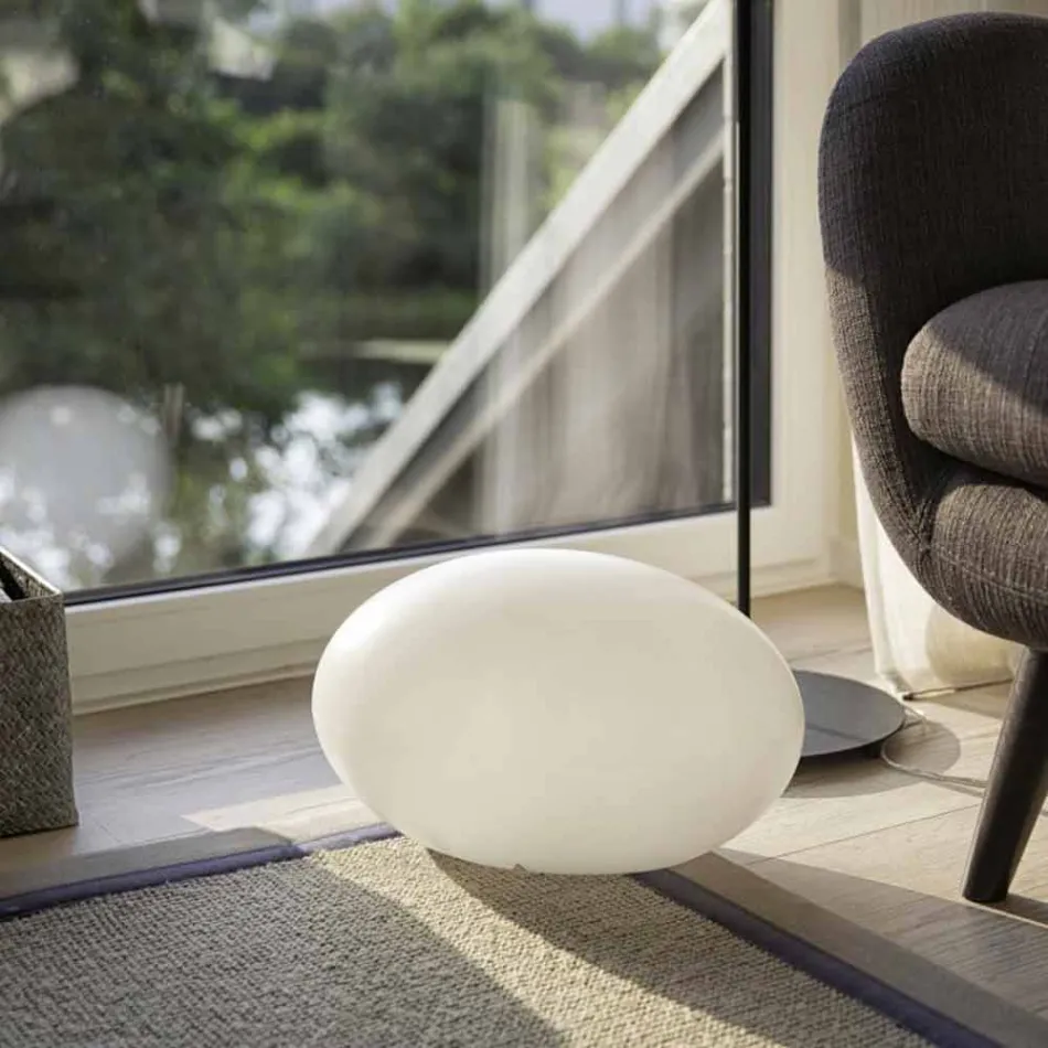 Lampada da Terra Led, Solare o E27 di Design Ovale Moderno Colorato - Uovostar Viadurini