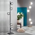 Lampada da Terra Moderna in Metallo Nero o Oro e Vetro Soffiato - Birga