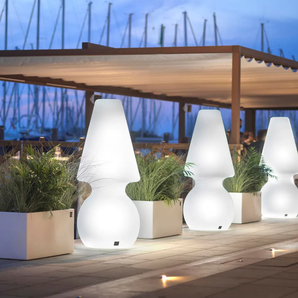 Lampada da Terra per Esterni con Luce Led in Polietilene Made in Italy - Alvarez Viadurini