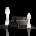 Lampada da Terra per Esterni in Polietilene con Luce Led Made in Italy - Reyes Viadurini