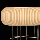 Lampada da Terra per Interni in Polietilene Alabastro Made in Italy - Disco Viadurini