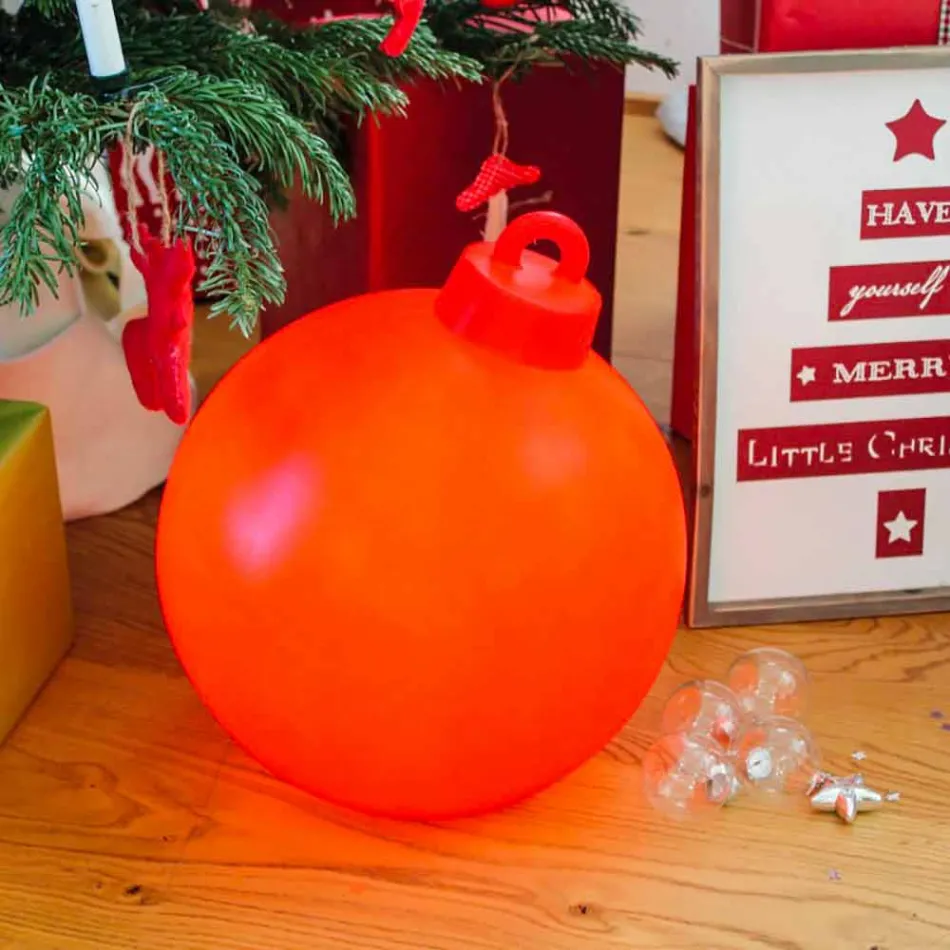 Lampada di Decoro da Interno o Esterno Palla di Natale Rossa, Bianca - Pallastar Viadurini