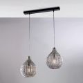 Lampada di Design in Metallo in Vetro con Pendenti in effetto cristallo - Atlas