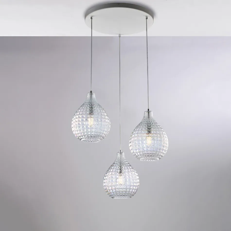 Lampada di Design in Vetro e Metallo Made in Italy per Arredare con Stile - Atlas Viadurini