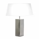 Lampada di design moderno da tavolo in acciaio e paralume bianco Renna Viadurini