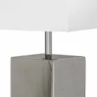 Lampada di design moderno da tavolo in acciaio e paralume bianco Renna Viadurini