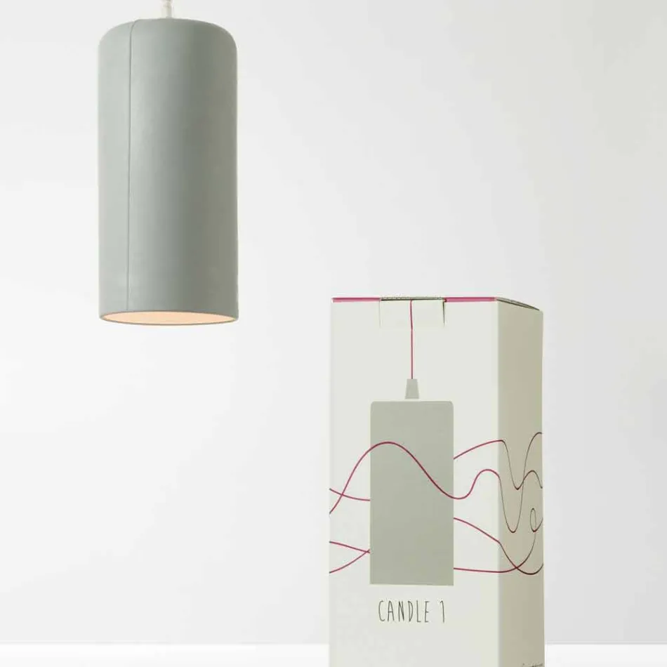 Lampada di design sospesa In-es.artdesign Candle 1 in colorata laprene Viadurini