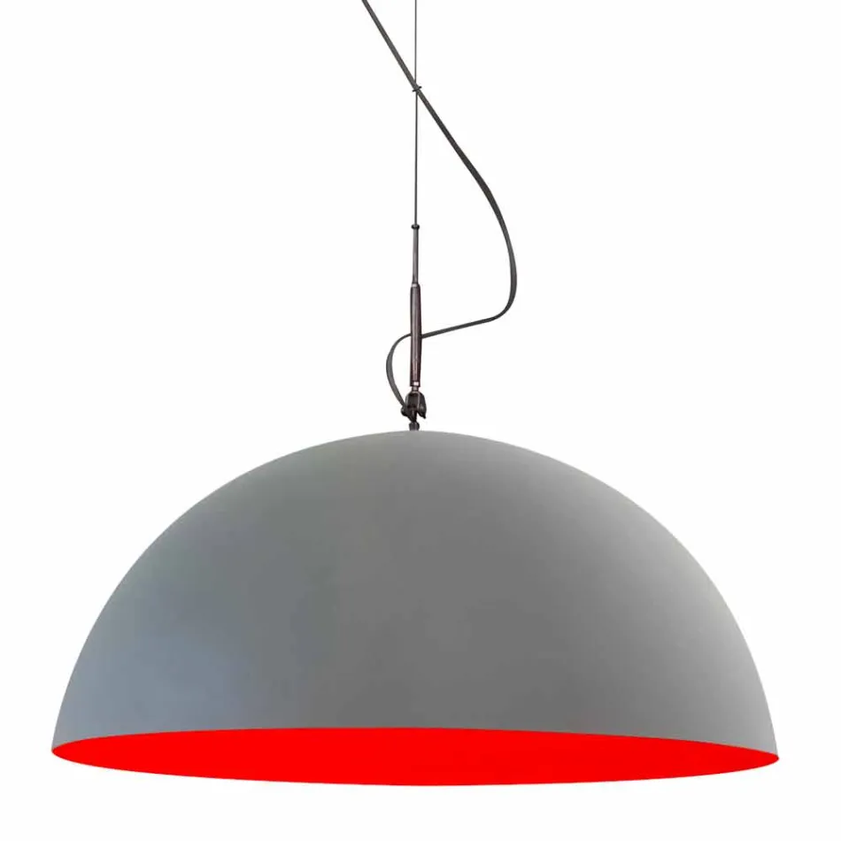 Lampada di design sospesa In-es.artdesign Mezza Luna Cemento vernice Viadurini