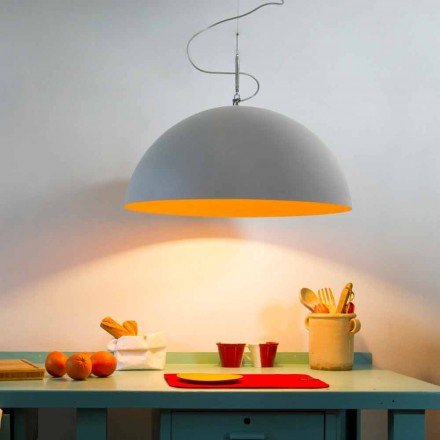 Lampada di design sospesa In-es.artdesign Mezza Luna Cemento vernice Viadurini