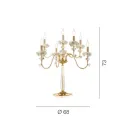 Lampada Flambeaux 7 Luci Classica in Porcellana e Vetro Soffiato - Eteria Viadurini