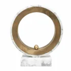 Lampada in Marmo Bianco Carrara e Ottone Made in Italy 2 Dimensioni - Nazife Viadurini