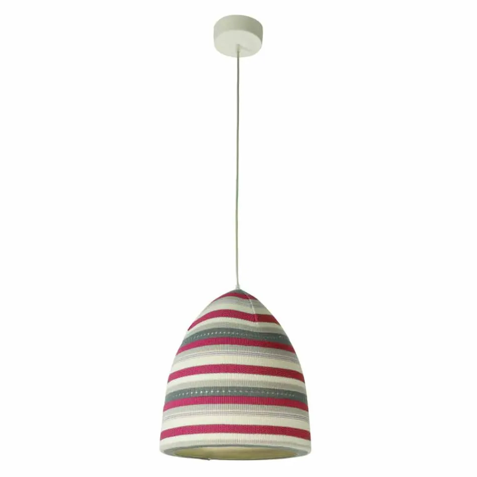 Lampada in nebulite e lana a sospensione In.es.artdesign Flower Stripe Viadurini