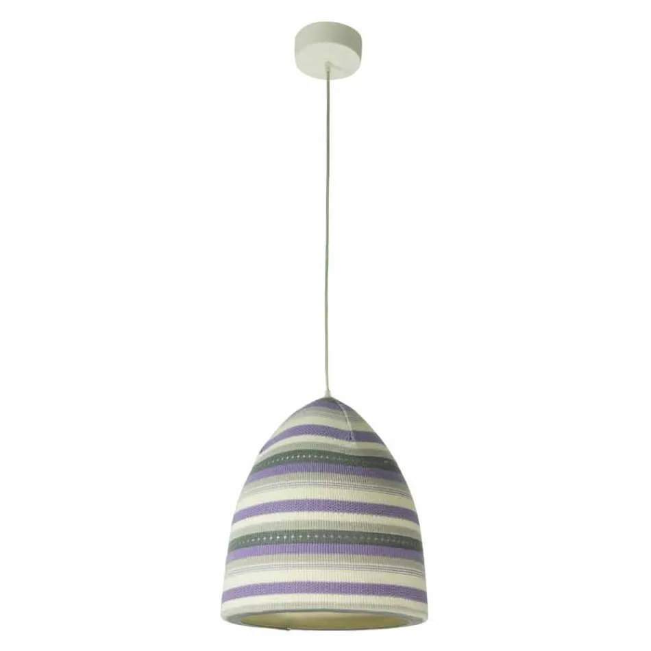 Lampada in nebulite e lana a sospensione In.es.artdesign Flower Stripe Viadurini