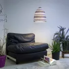 Lampada in nebulite e lana a sospensione In.es.artdesign Flower Stripe Viadurini