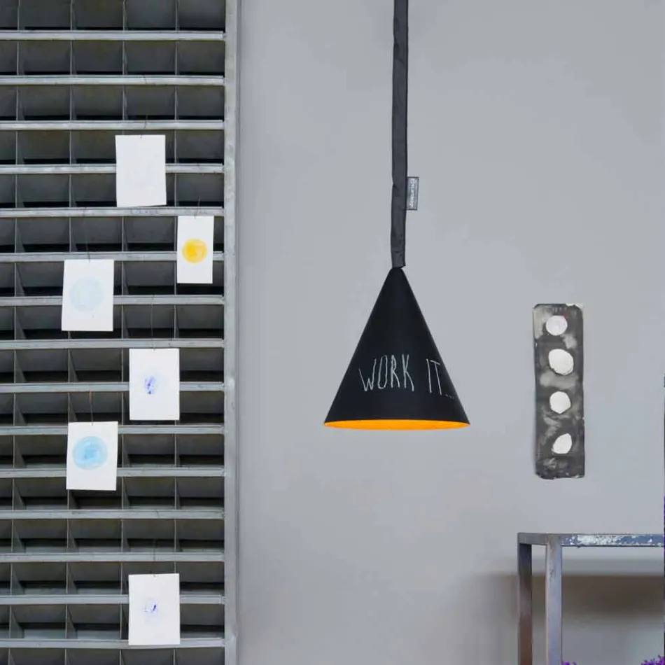 Lampada in resina a sospensione In-es.artdesign Jazz Lavagna moderna Viadurini