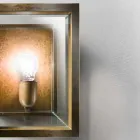 Lampada industriale da parete in ottone e vetro Quadro Il Fanale Viadurini