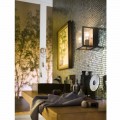 Lampada industriale da parete in ottone e vetro Quadro Il Fanale