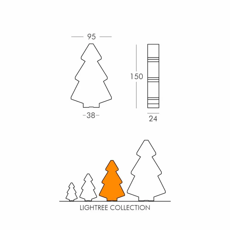 Lampada interni tavolo/terra Slide Lightree albero natale made Italy Viadurini