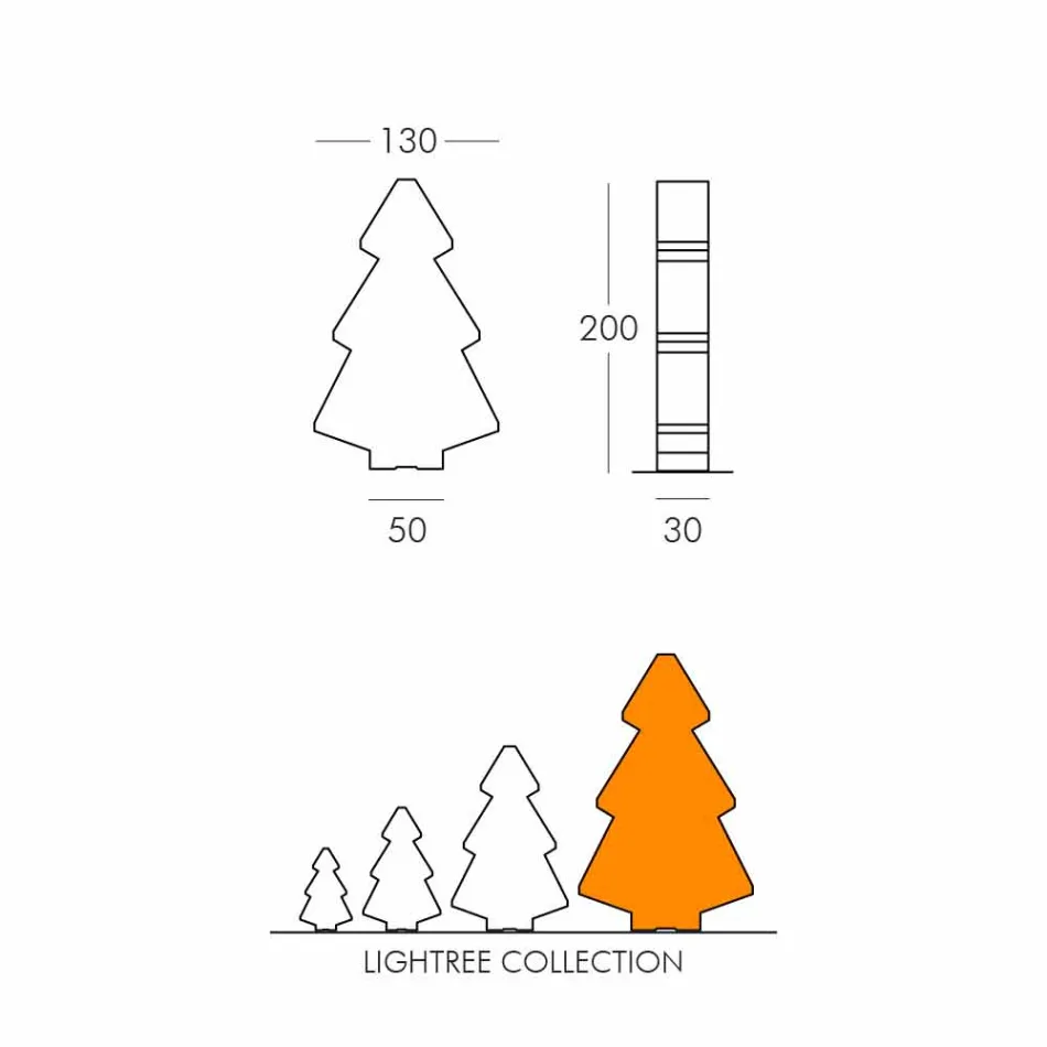 Lampada interni tavolo/terra Slide Lightree albero natale made Italy Viadurini