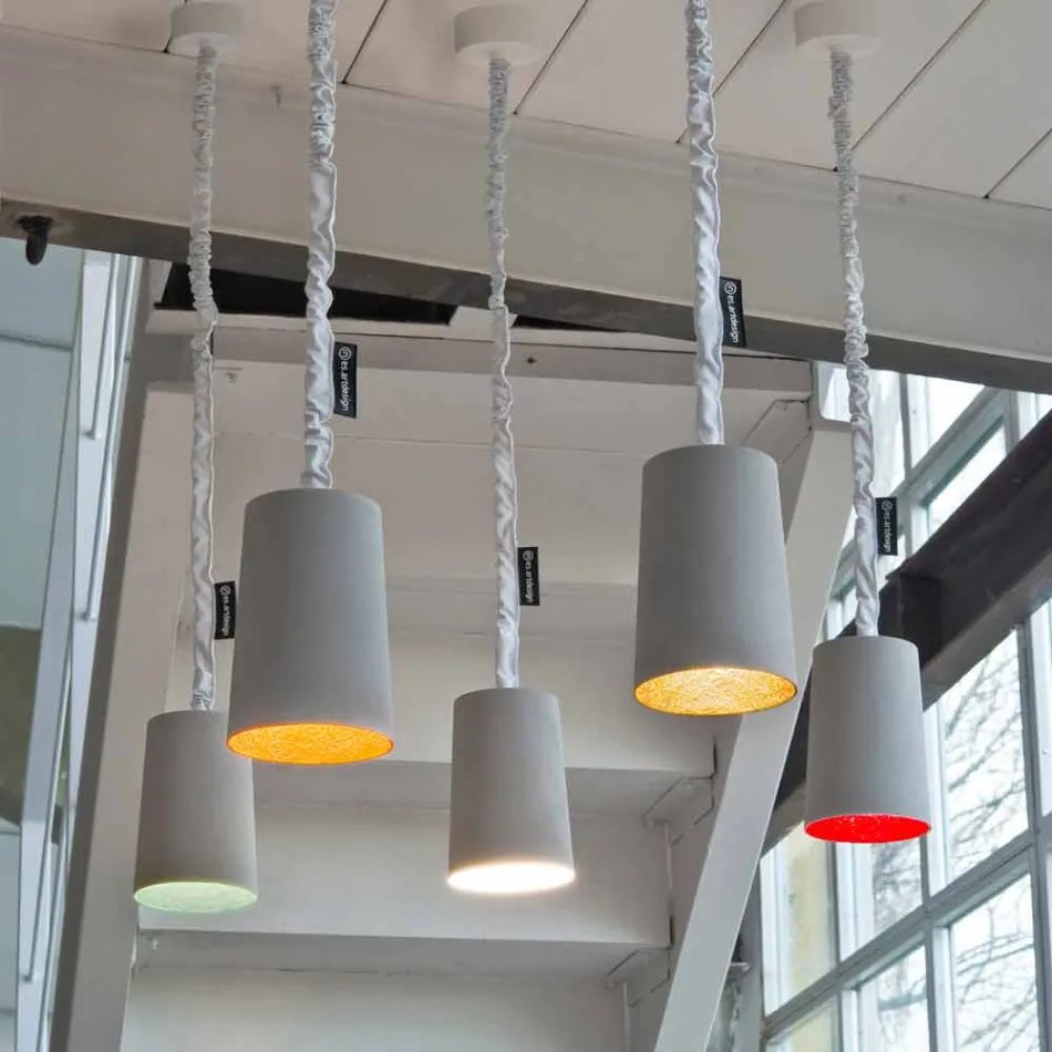 Lampada moderna a sospensione In-es.artdesign Paint Cemento verniciata Viadurini