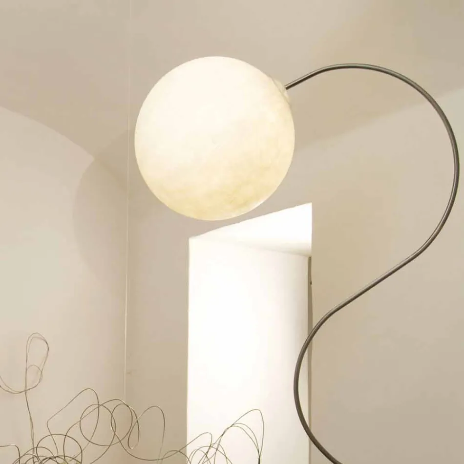 Lampada moderna da terra bianca nebulite In-es.artdesign Luna H210cm Viadurini