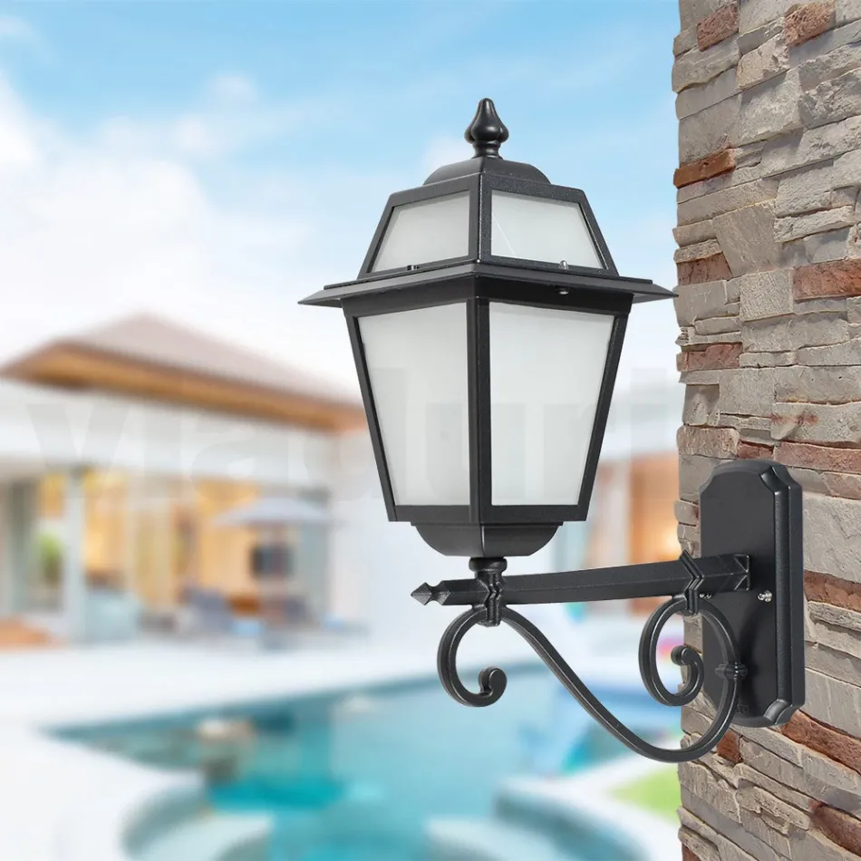Lampada Outdoor Realizzata in Alluminio Antracite e Vetro Made in Italy - Elric Viadurini