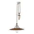 Lampada saliscendi artigianale in ceramica e metallo Kristen Ferroluce Viadurini