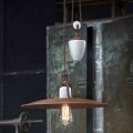 Lampada saliscendi artigianale in ceramica e metallo Kristen Ferroluce
