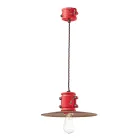 Lampada Sospensione in Ferro e Ceramica Fatta a Mano Industriale - Urban Viadurini