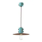 Lampada Sospensione in Ferro e Ceramica Fatta a Mano Industriale - Urban Viadurini