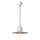Lampada Sospensione in Ferro e Ceramica Fatta a Mano Industriale - Urban Viadurini