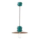 Lampada Sospensione in Ferro e Ceramica Fatta a Mano Industriale - Urban Viadurini