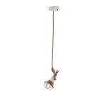 Lampada sospensione orientabile in ceramica e metallo Alayna Ferroluce Viadurini