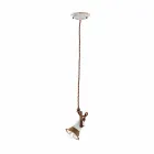 Lampada sospensione orientabile in ceramica e metallo Alayna Ferroluce Viadurini