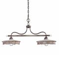 Lampada Sospesa 2 Luci Vintage in Ceramica Ferro Fatta a Mano - Alessandria