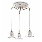 Lampada Sospesa 3 Luci in Ferro e Ceramica Dipinta a Mano Vintage - Chieti Viadurini