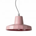 Lampada sospesa 30 cm, in ottone e maiolica toscana, Rossi Toscot