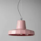 Lampada sospesa 30 cm, in ottone e maiolica toscana, Rossi Toscot Viadurini