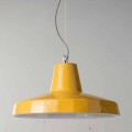 Lampada sospesa 42 cm in ottone e maiolica toscana Rossi - Toscot