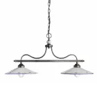 Lampada Sospesa a 2 Luci in Ceramica Dipinta a Mano e Ferro Design - Asti Viadurini