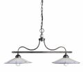 Lampada Sospesa a 2 Luci in Ceramica Dipinta a Mano e Ferro Design - Asti